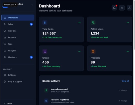 uniquesonu-dashboard-with-collapsible-sidebar